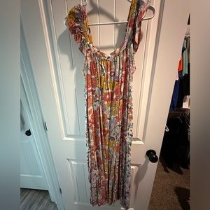 Floral ruffle strap jodifl maxi dress